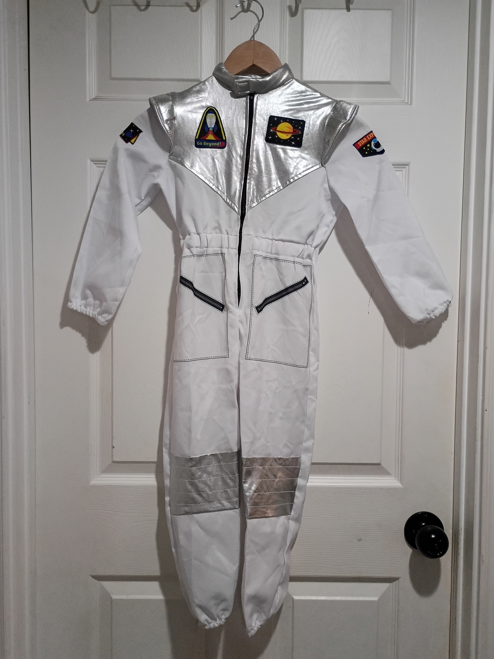 Kids Silver and White Space Explorer Costume - Superhero Play Suit Size Small